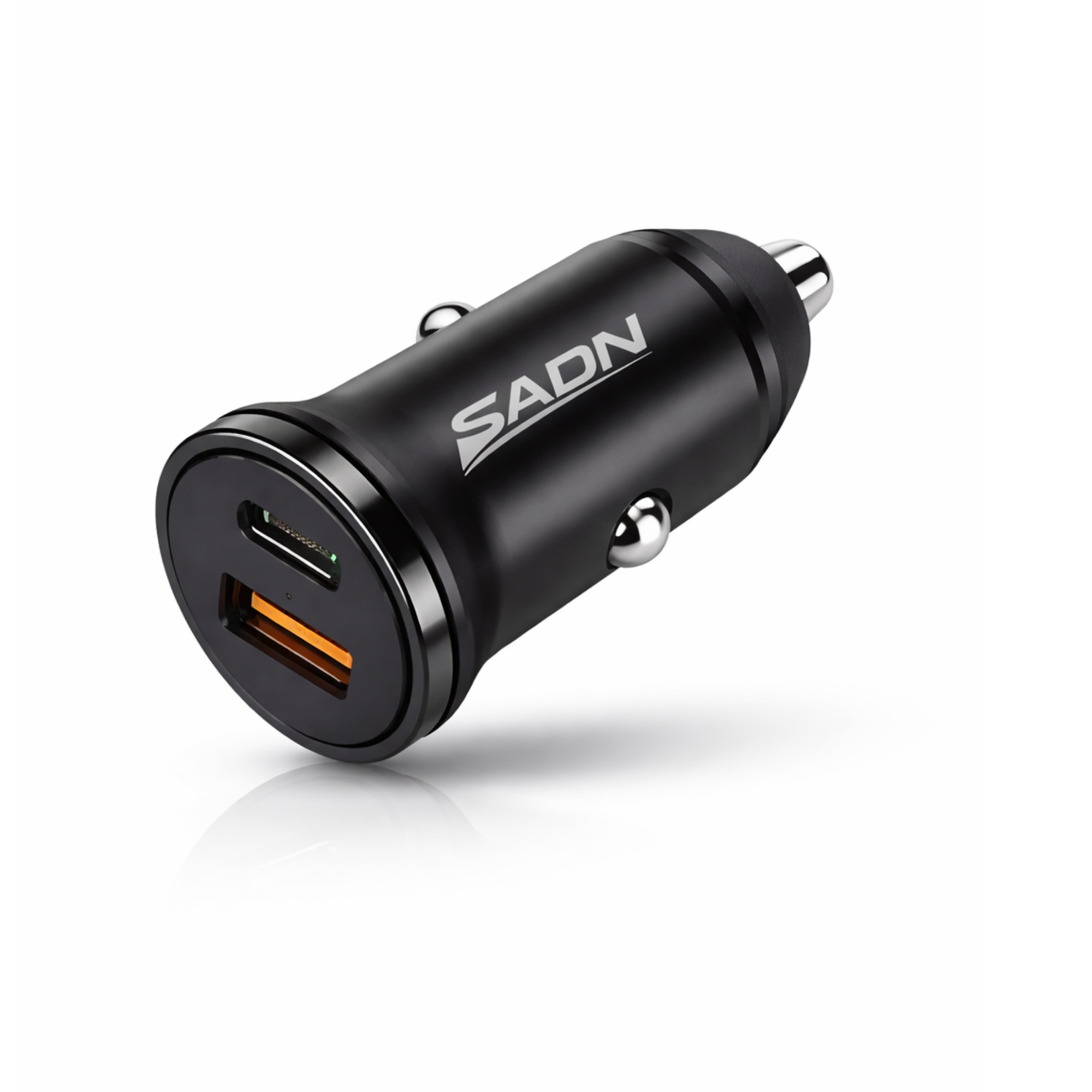 SADN Nano 30W PD Car Charger – Ultra Slim 5cm | Dual USB-C & USB-A Fast Charge (QC3.0)